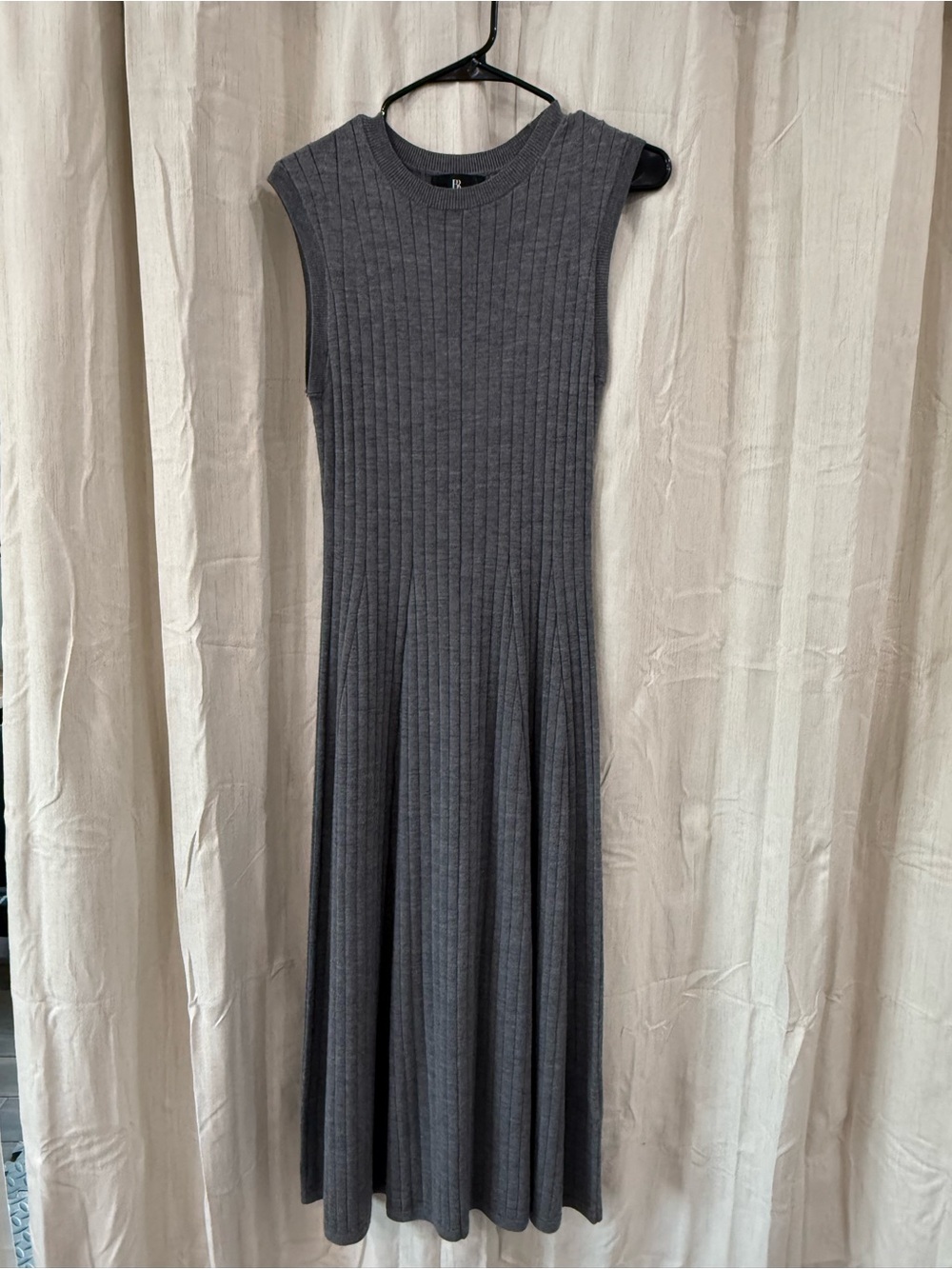 Banana Republic Sleeveless Ribbed Maxi Dress - Charcoal Gray